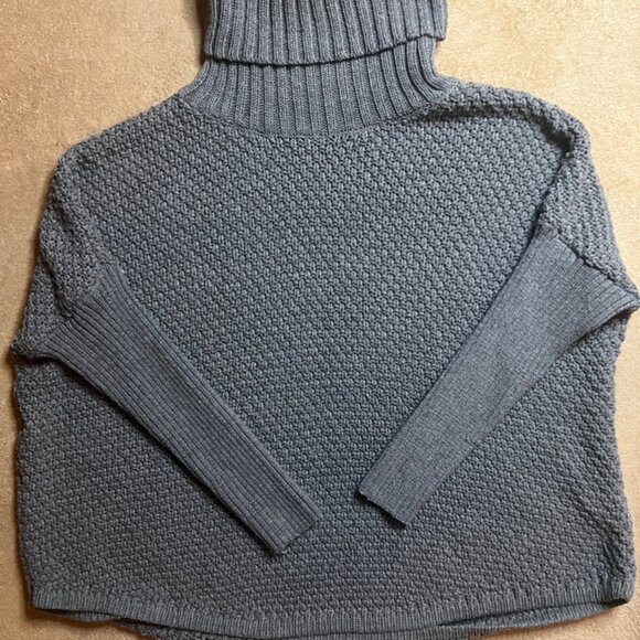 DOE & RAE Women Small Gray Oversized Knit Cowl Neck‎ Turtleneck Winter Sweater - Picture 1 of 5